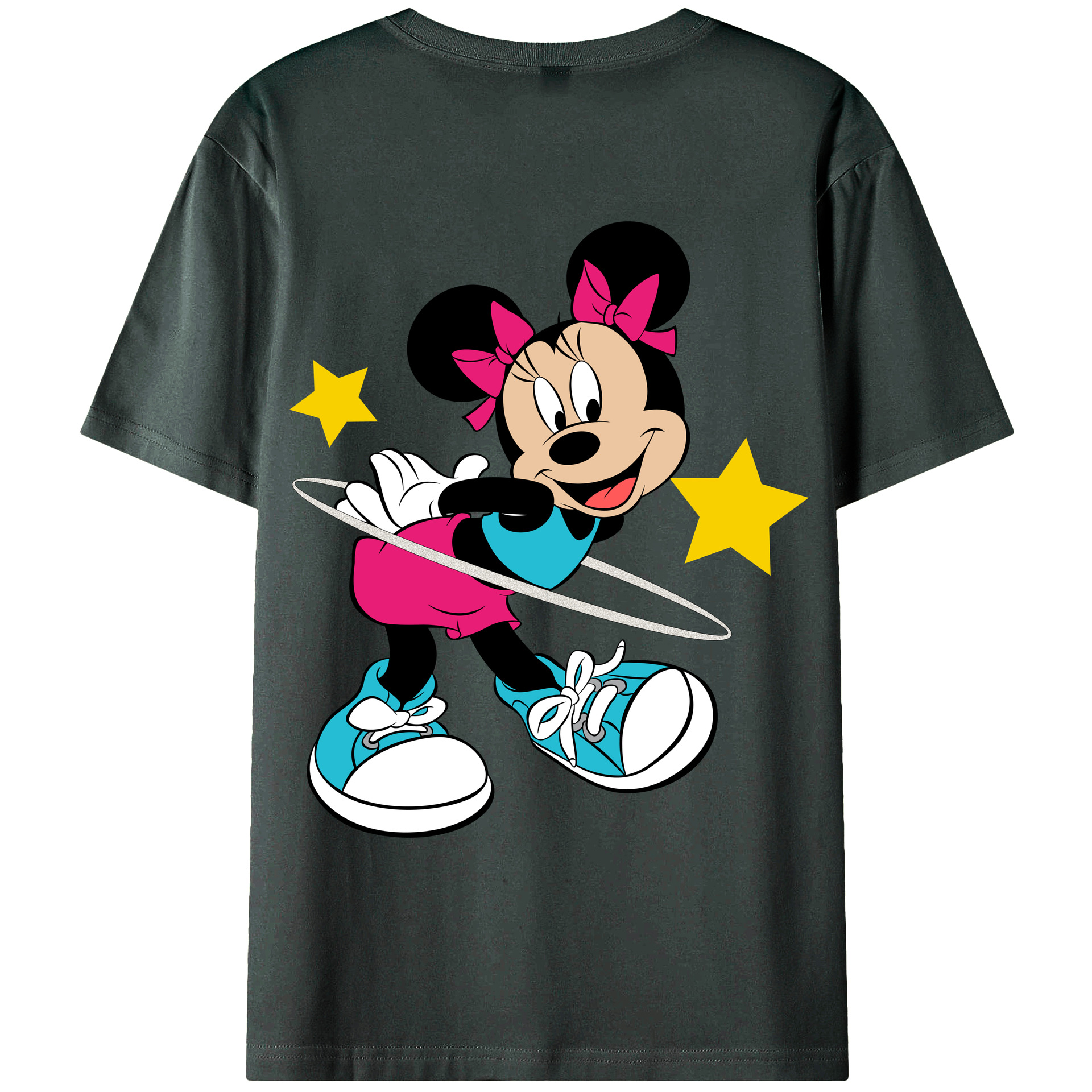 ミッキーマウス Mickey Mouse 綿100％ メンズ半袖Tシャツ（バックプリント） 通気性